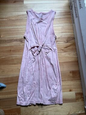 aerie Pink Knot-Front Sleeveless Midi Dress